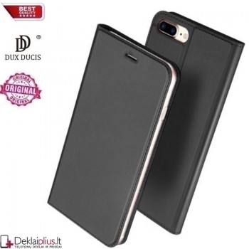 Dux Ducis dirbtinės odos atverčiamas dėklas - juodas (Apple Iphone 7 Plus/8 Plus)